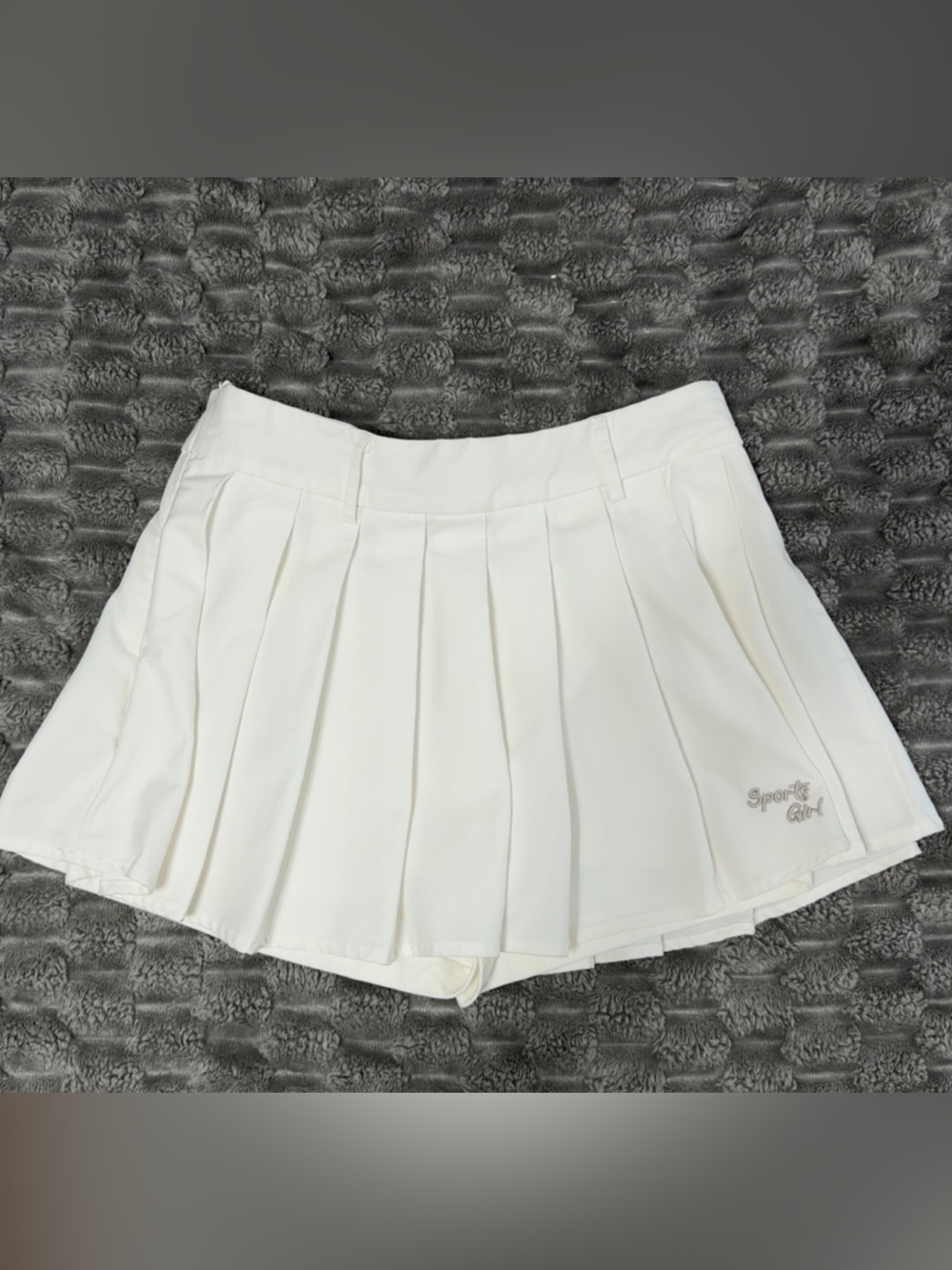 White Pleated Mini Skirt
